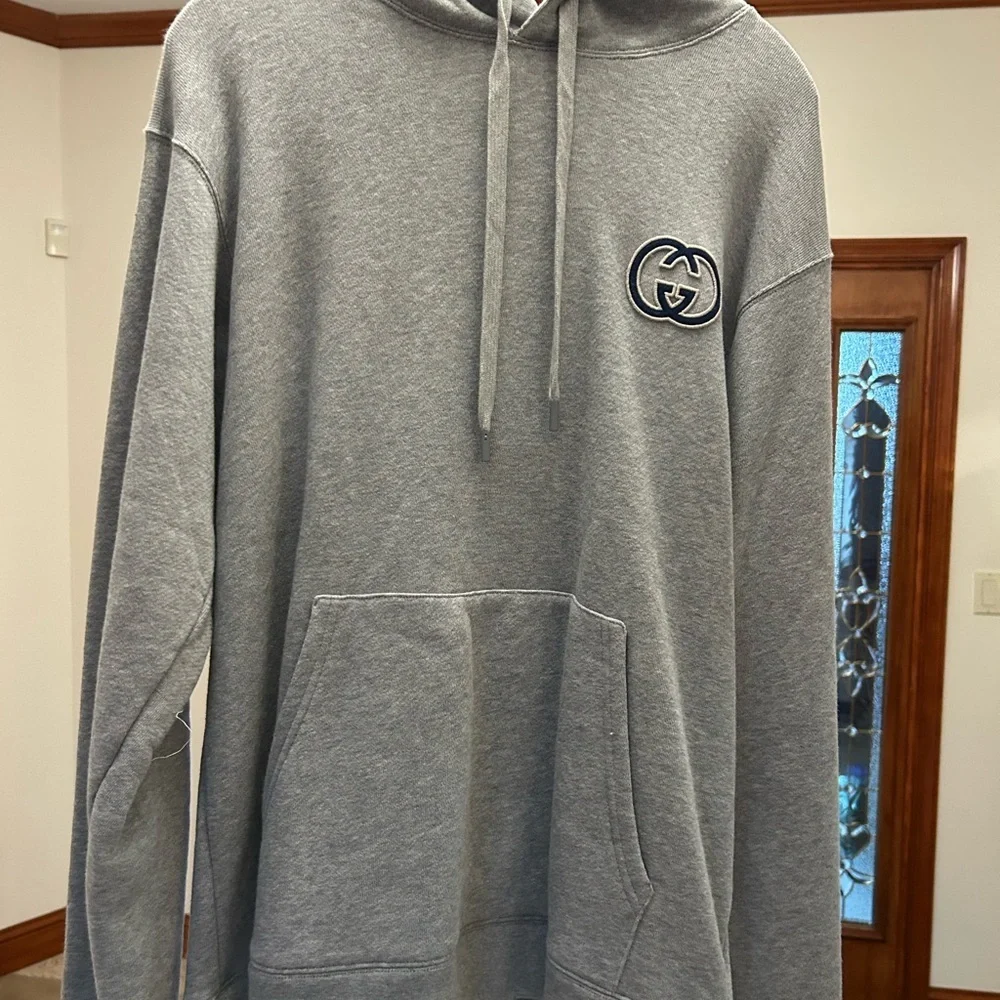 Men's Gucci interlocking G felted cotton jersey hoodie size XL made in Italy NWT